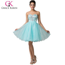 Grils Sexy Strapless Sweetheart Organza Grace Karin Cocktail Dress CL6161